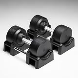 REXGYM Manubrio Regolabile a Carico Variabile Cromati Pesi con Scatti da 1,5 (Matt 4-32.5kg, Coppia)