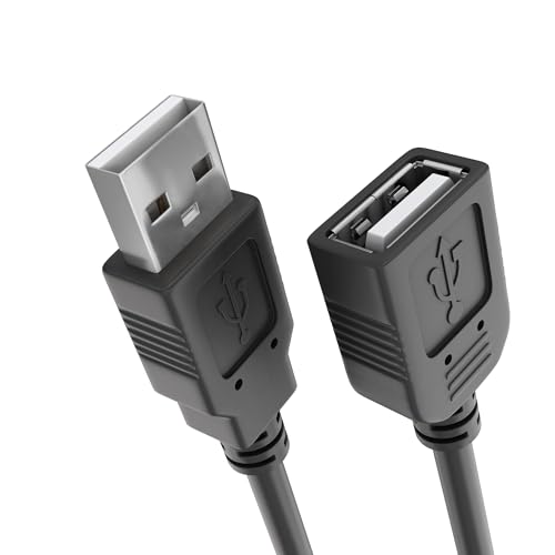 Cmple - High Speed USB to USB Extension Cable - Flexible Extender Cord - A Male to A Female Adapter Cable - USB 2.0 Extension Cable - 10 Feet Black