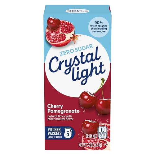 Crystal Light Sugar-Free Cherry Pomegranate Naturally Flavored Powdered Drink Mix 5 Count Pitcher Packets