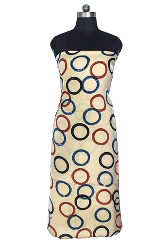 Image of Ethnics of Kutch Womens's Ajrakh Modal Silk Natural Dye Hand Block Print Unstitched Kurta Fabric