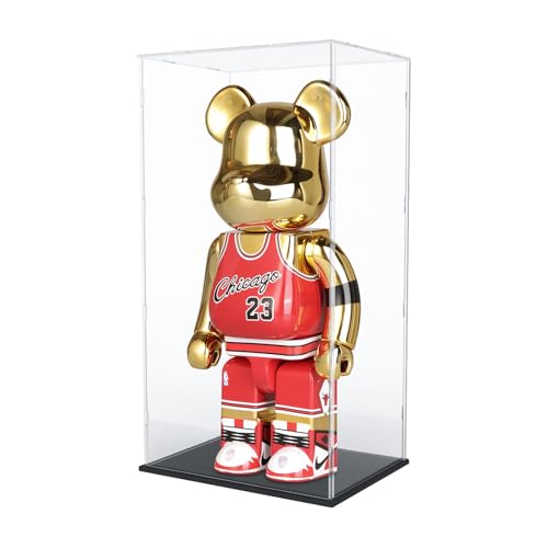 Choowin 29 inch Tall Acrylic Display Case for Lego Space Launch System 10341 Thickened Clear Acrylic Display Cases for Collectibles Figures Doll Bearbrick 1000% Assemble Dustproof Display Box(Black)