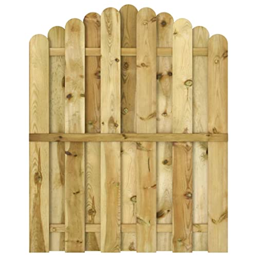 vidaXL Portail de Jardin, Barrière de Sécurité, Portillon avec Clous, Porte de Patio Terrasse Extérieur, Bois Pin Imprégné