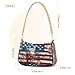 Shoulder Bags for Women Grunge American Flag Hobo Tote Handbag Small Clutch Purse with Zipper Closure