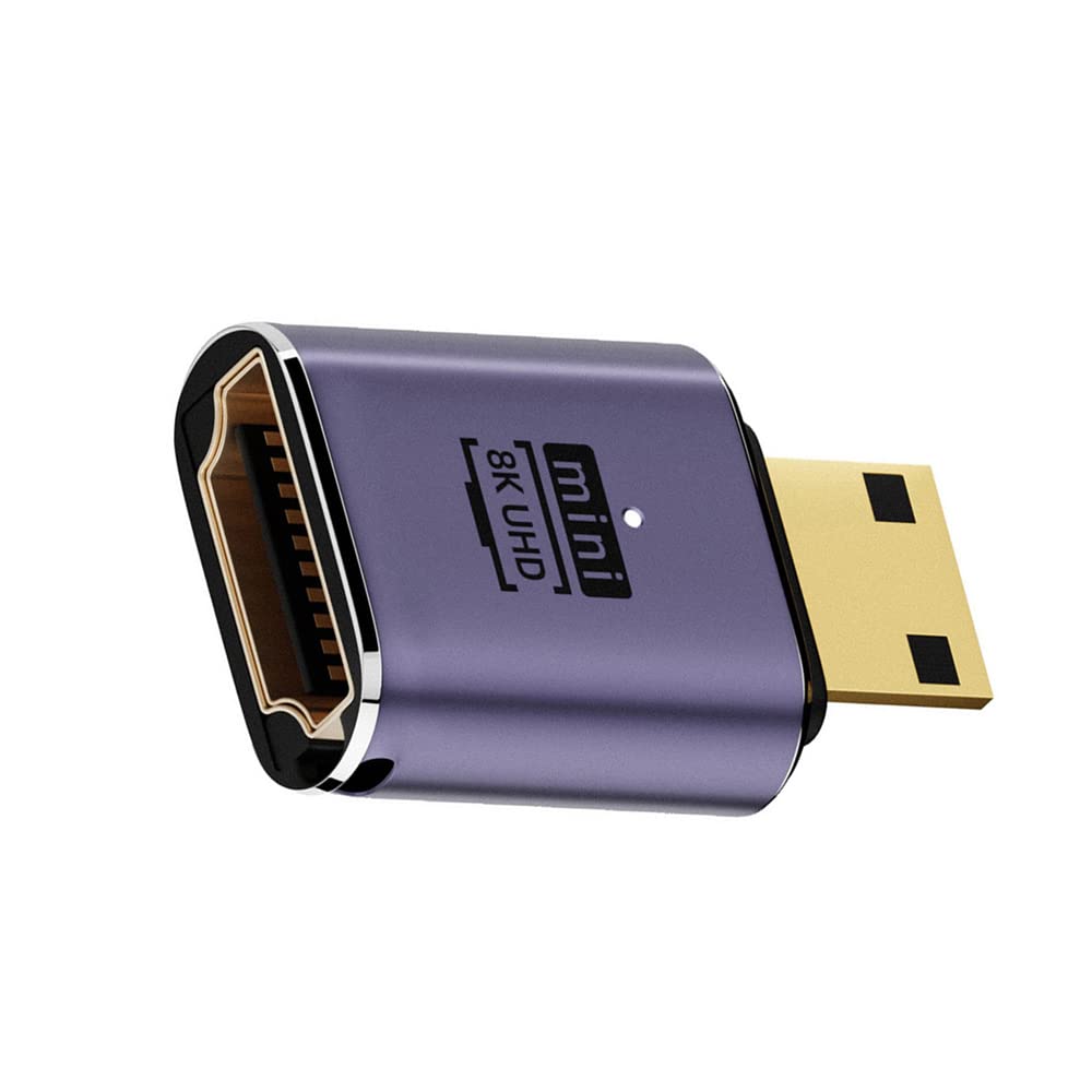Adaptador Convertidor Mini HDMI Macho A HDMI 2.1 Hembra – Soporte 8K A 60hz, Contactos Dorados