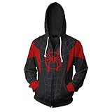 Kordelzug mit Taschen vorne, coole lange Ärmel lockere Passform Hoodies für Rollenspiele von Spiderman.