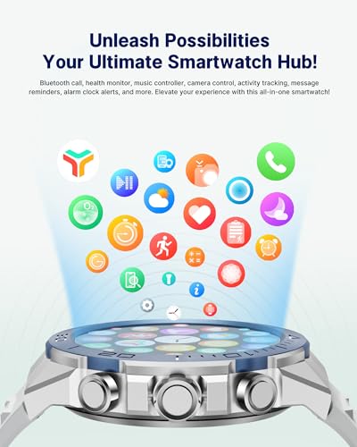Smart Watch for Men (Answer/Make Call),1.43''AMOLED Screen with 24 Hours Healthy Monitor, 100+ Sports Modes Fitness Tracker Watch, 400mAh Battery Pedometer Calorie Smartwatch Compatible Android iOS - Thumbnail 7