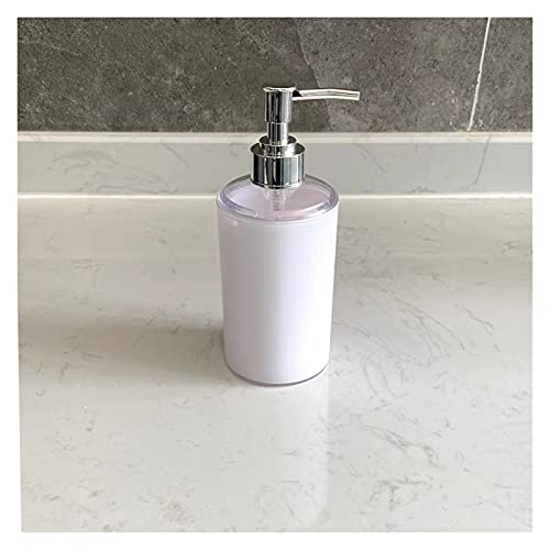 CWCQGH Dispensador de jabón líquido de 320 ml, dispensador de jabón de plástico, Botella de Almacenamiento de loción para Accesorios de baño, para el hogar, la Cocina, el baño,White
