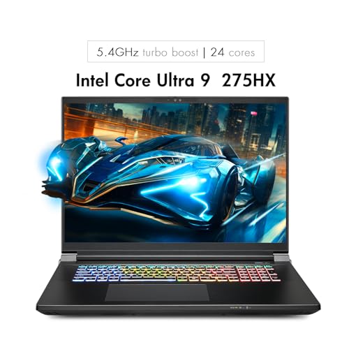Image of Sager NP9580T Gaming Laptop, 18 Inch QHD+ 240Hz 100% DCI-P3 G-Sync, Intel Core Ultra 9 Processor 275HX, RTX 5090 24GB, 64GB RAM, 2TB Gen4 NVMe SSD, Win 11 Pro