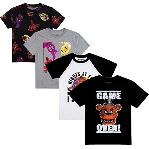 Bioworld Five Nights at Freddys Game Over Crew Neck Short Sleeve 4-Pack Boys Tees Multicolored XX-Large
