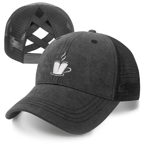 Gorra Ponytail para Mujer, Ajustable, Negra miniatura 1