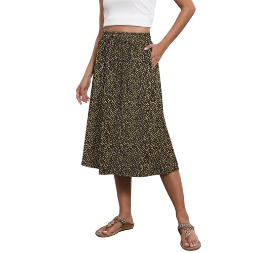 Image of Witsmile Flowy Skirt Elastic High Waist A-Line Skirt with Pockets Bohemia Cover-up for Women 2026 Trendy(S-2XL)