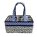 Bacati Elephants Nursery Fabric Storage Caddy with Handles, Blue/Grey