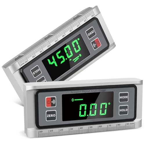 Inclinometro digitale goniometrico Beaspire con display a LED, livella digitale a bolla d'aria magnetica con batteria, scatola di alluminio per livella d'aria inclinometrica