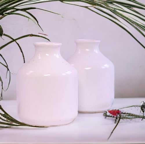 Image of Mkd2 Rise Ceramic Reed Diffuser Pot I Empty Aroma Pot - Set of 3 (White) for Home Decor, Decoration, Fragrance, Gifts
