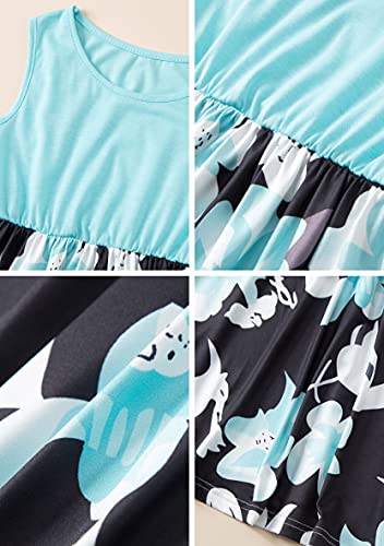 FLITAY Mommy Daughter Sleeveless Long Dress Casual Floral Print Outfits Family Matching Maxi Dress3