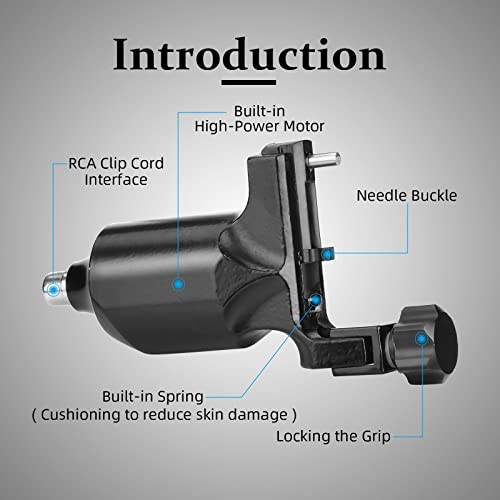 Rotary Tattoo Motor Gun Kit, Atomus Tattoo Liner & Shader With Rca Cable Tattoo Machines Supplies And Accessories Aluminium Alloy For Tattoo Beginners Or Artists #TOP1