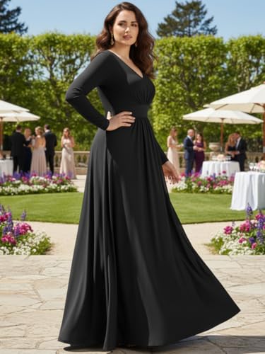 Image of KOH KOH Womens Long Sleeve Flowy Empire Waist Fall Pleated Maxi Dress