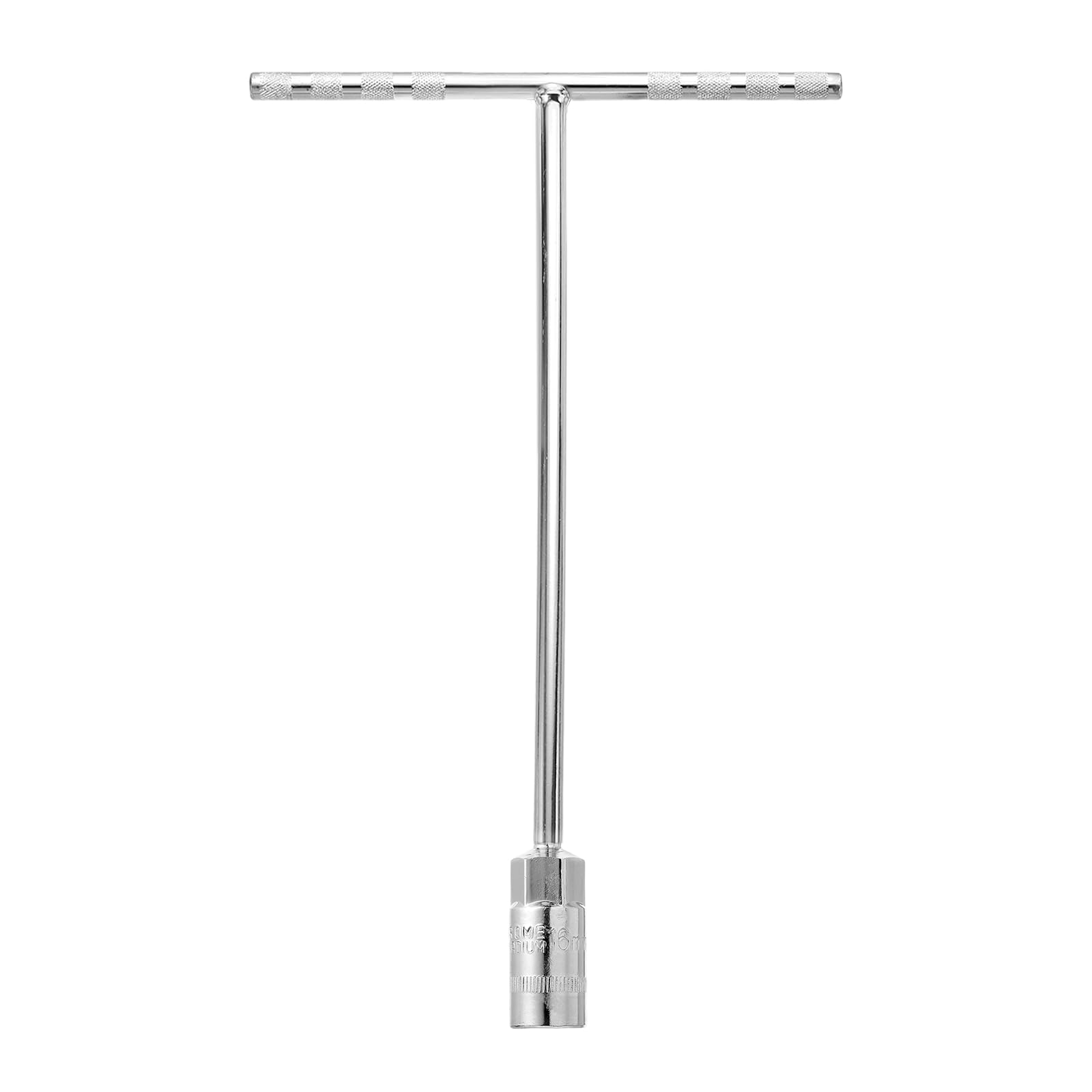sourcing map T-Handle Wrench Socket, 6-Point Steel Metric Socket Wrench (16mm) with Long Reach for Motorcycle Bicycle Car Repair, Silver