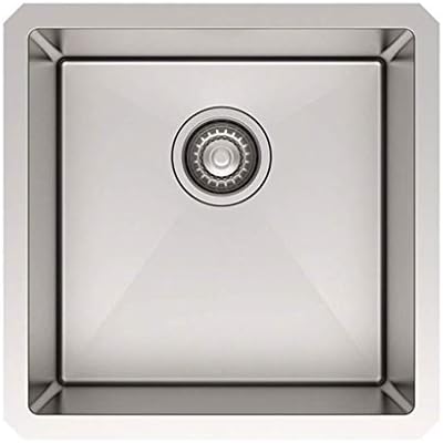 HXQHXQ Sink - Under Mount Tight Stainless Steel Prep Kitchen Sink Single Bowl，432x432x254mm