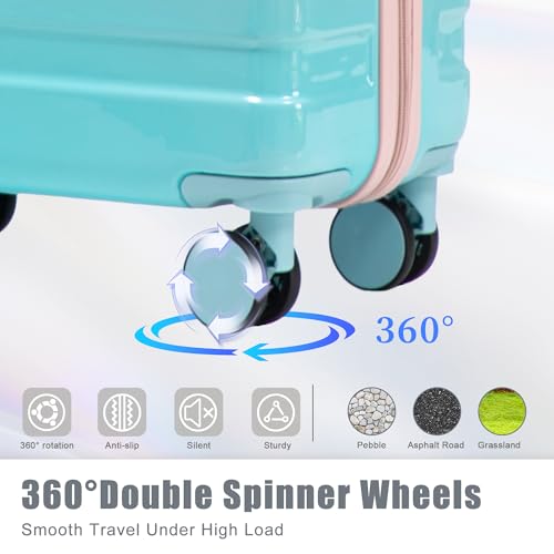 Image of Hardshell Luggage, Lightweight Durable PC Suitcase with Spinner Wheels 20 /24 /28