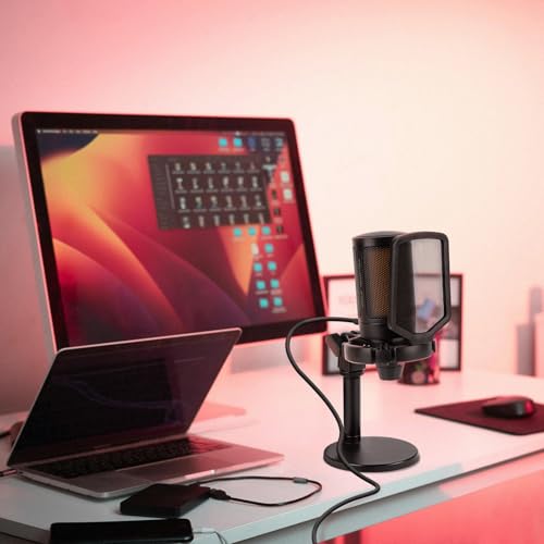 GEEKRIA Kabel mikrofonowy do Creators typu C na USB A, 2 m, kompatybilny z FIFINE AmpliGame A6, HyperX QuadCast S, SoloCast, Logitech G Yeti GX, kabel mikrofonowy TONOR TC30 (czarny)
