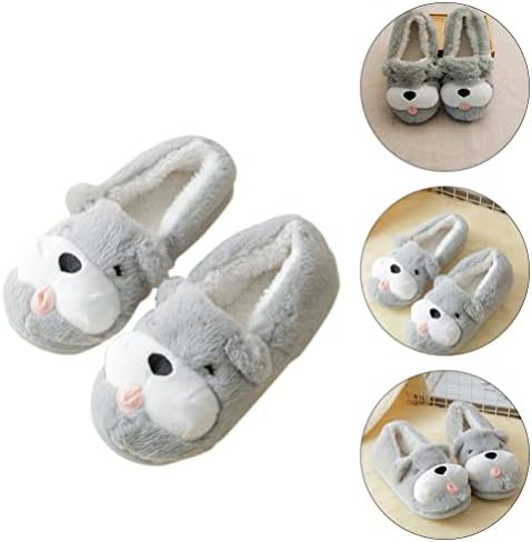 Lady Warm Slippers Cartoon Dog Anti- skid Indoor House Shoes Winter Fluffy Unisex Pull on Slippers Comfortable Plush Home Shoes Soft Bedroom Shoes Cute Christmas Gift for Man Woman | Image 3