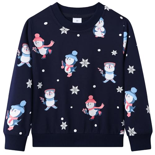 Pull pour fille pingouins de Noël, le cadeau chaud idéal pour enfant