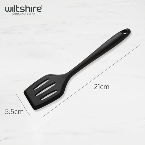 Wiltshire Mini Silicone Slotted Turner, Flipping & Turning Tool, Fish Slice, Cooking & Serving Spatula, Heat-Resistant Utensil, Non-Stick, Non-Scratch, Midnight Black, 21x5.5x2cm - Image 4