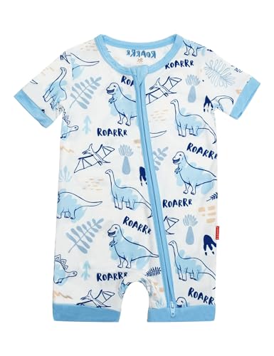Image of EASWEET Baby Boys Bamboo Viscose Short Sleeve Romper Soft Comfy Infant Summer Jumpsuit