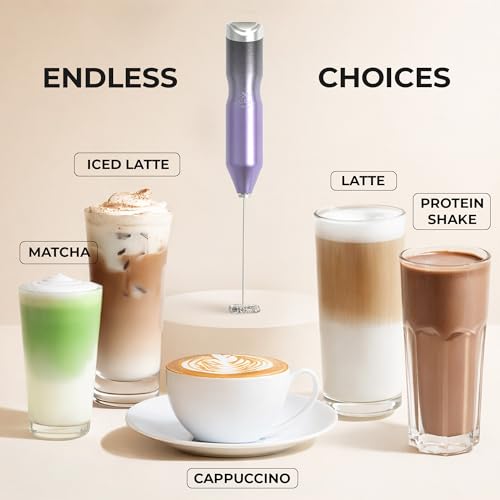 Image of Zulay Kitchen Powerful Frother Wand AA Batteries Included, Ultra Fast Handheld Drink Mixer, Comfort Milk Frother, Stainless Steel Whisker, Frother Handheld for Coffee, Protein & Matcha - Frothmate 2.0