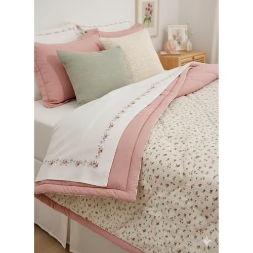 Image of Utopia Bedding Premium Ultrasonic Punch AC Comforter Blanket - Quilted Microfiber Floral Pattern, Lightweight Hypoallergenic All‑Season Blanket for Bedroom (228x228 Cm)