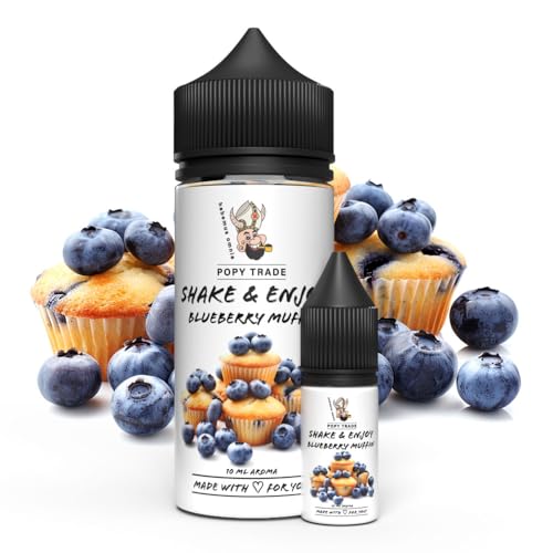 POPY TRADE - Shake & Enjoy - Overdosed Aroma 10ml dans Chubby Gorilla de 120ml, mélange facile. Pour nébuliseurs, machines à brouillard, diffuseurs, aliments, boissons etc. (Blueberry Muffin)