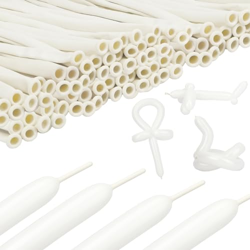 Ballon Long et Sculpture Magique - Décorations de Fête avec des Ballons d'Animaux Blancs à Modeler pour Anniversaire d'Enfants