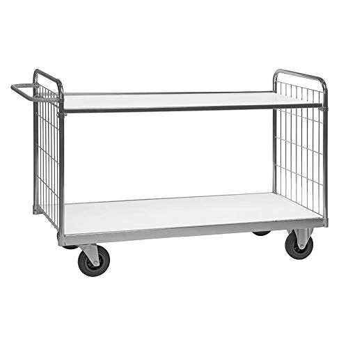 Kommissionierwagen 300 kg, mit 2 Böden, LxBxH 1.190 x 650 x 1.025 mm, verzinkt