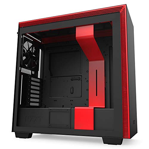 NZXT H710 - ATX PC Gaming Case - Tempered Glass - Enhanced Cable Management – Water-Cooling Ready - Matte Black/Red