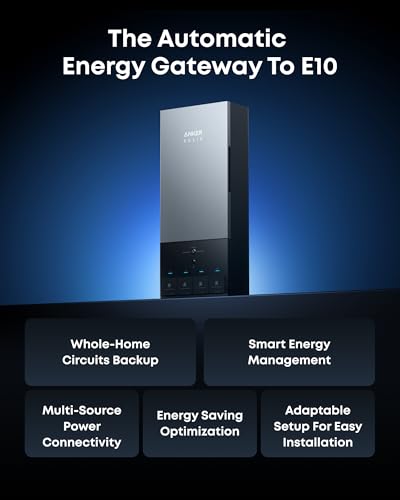 Image of Anker SOLIX Power Dock, 200A Automatic Whole-Home Backup Transfer Switch for E10, ≤20ms Seamless Switchover, Reduce Up to 80% Bills, 12-Circuit Smart Prioritization, NEMA 3R