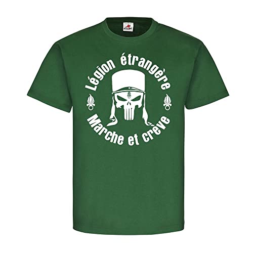 T-shirt Légion étrangère premium Marche et crève avec motif tête de mort et finitions France