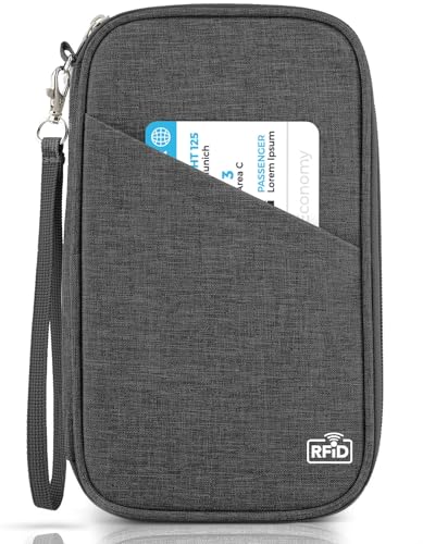 Image of Passport Holder Family, Women RFID Blocking Passport Wallet, Travel Essentials Premium Wallets, Waterproof Passport Holders Bag for Men Traveling, Travel Document Organizer Credit Cards Case