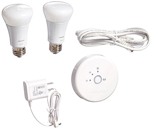 Philips 453761 Hue Lux 60W Equivalent A19 LED Personal Wireless Lighting Starter Kit