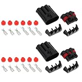 eMagTech 2 Connecteurs étanches à 3 Broches Compatible avec Delphi Metri Pack série 630 pour bobines d'allumage et câblage GPS