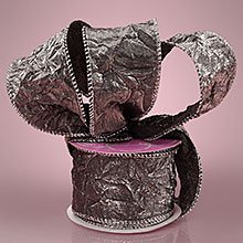 Krafty Klassics 1 Roll of Crushed Satin Wired Ribbon (2 1/2" Width x 10 Yds, Pewter)