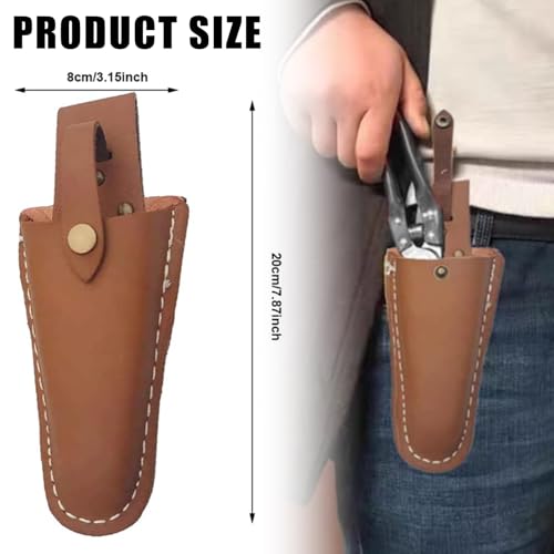 Gartenschere Lederholster,Garten Gartenschere Scheide,Lederscheide Werkzeugholster Gürtelhalter für Abscheren Messer Zangen Werkzeug Messer Aufbewahrung