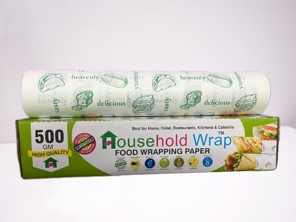 Image of Multipurpose Food Wrapping Paper Eco-Friendly Food Grade Butter Paper Food Storage Roll for Sandwich, Cheese, Fruit, Bread, Snacks (500gm)