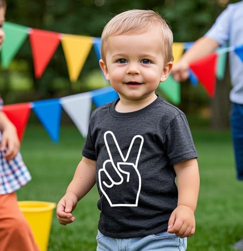 Image of Toddler Boys Girls 2nd Birthday Shirt Outfit for Kids Two Years Old Birthday Gift for Party Short Sleeve Tshirt