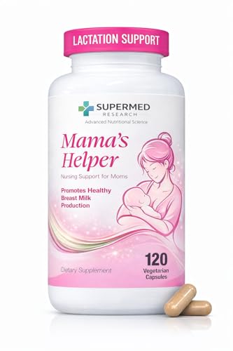Image of Supermed Research Lactation Supplement to Increase Milk Supply for Breastfeeding with Goat's Rue, Fenugreek, Alfalfa, Fennel, Shatavari, Milk Thistle – Supports Breastmilk Production (120 Capsules)
