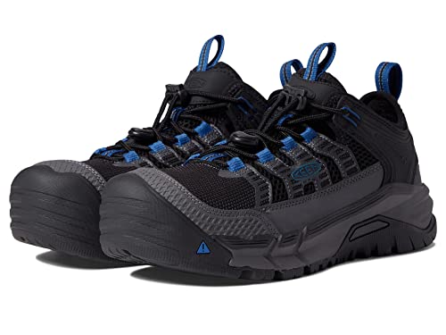KEEN Utility Men's Birmingham Low Height Composite Toe Athletic Work Sneakers, Magnet/Bright Cobalt, 11.5