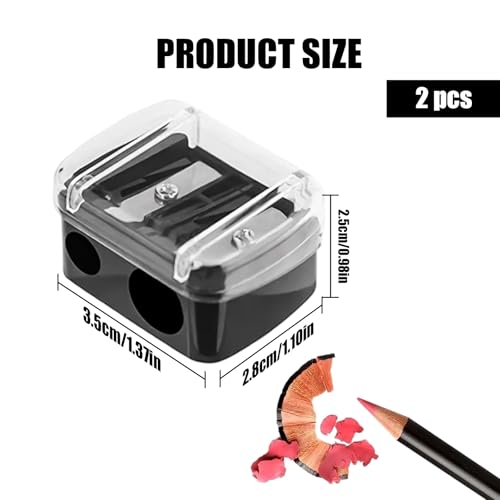 2 Stück Makeup Sharpener Anspitzer, Spitzer Kosmetikstifte, Make-up-Bleistiftspitzer, Universal Anspitzer für Augenbrauenstift, Lippenkonturenstift, Eyeliner, Präzisionsklingen, Handlich für Unterwegs
