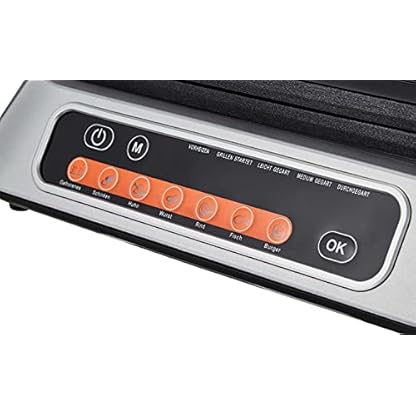 MEISTERKOCH Kontaktgrill KGR-2100E aus Edelstahl, Automatik-Grillprogramme, 2.100 W Leistung, Antihaftbeschichtung… – Bild 3