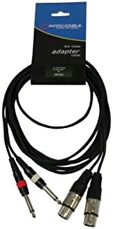 Accu Cable 1.5m 2x XLR Female to 2x 6.3 mm Mono Jack Adapter Cable