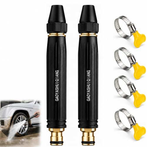 2PCS Nettoyeur Haute Performance Avec Buse De Pulvérisation Directe Pression Balayeuse à Rotative Réglable Rotatif Tuyau D'arrosage Pistolet Pulvérisateur Pour Terrasse Et Voiture